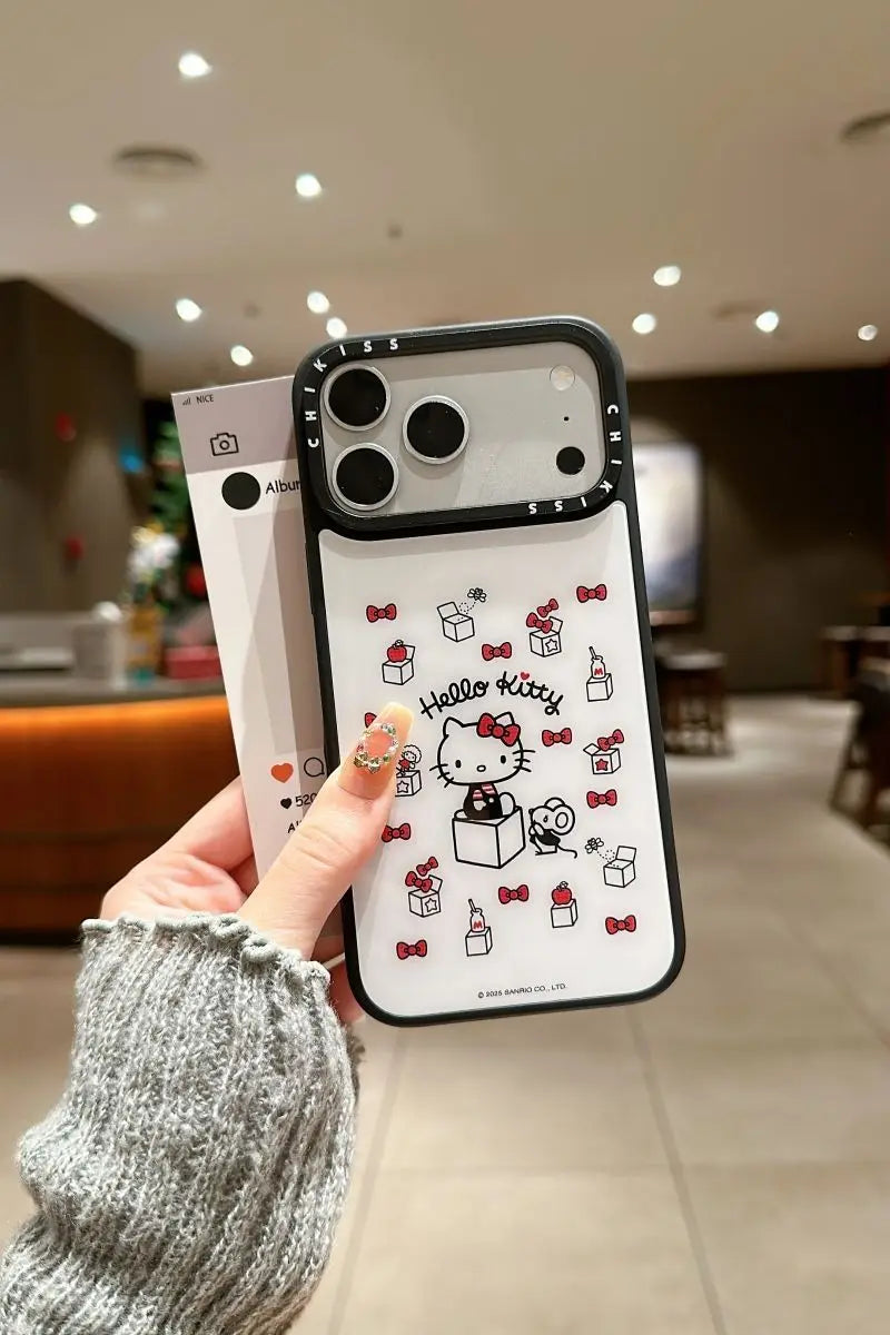 Funda de Teléfono con Diseño de Hello Kitty de Sanrio Coreano, para iPhone 17 Pro Max 16 15 14 Plus, con Soporte Magnético, Antigolpes, Estilo INS