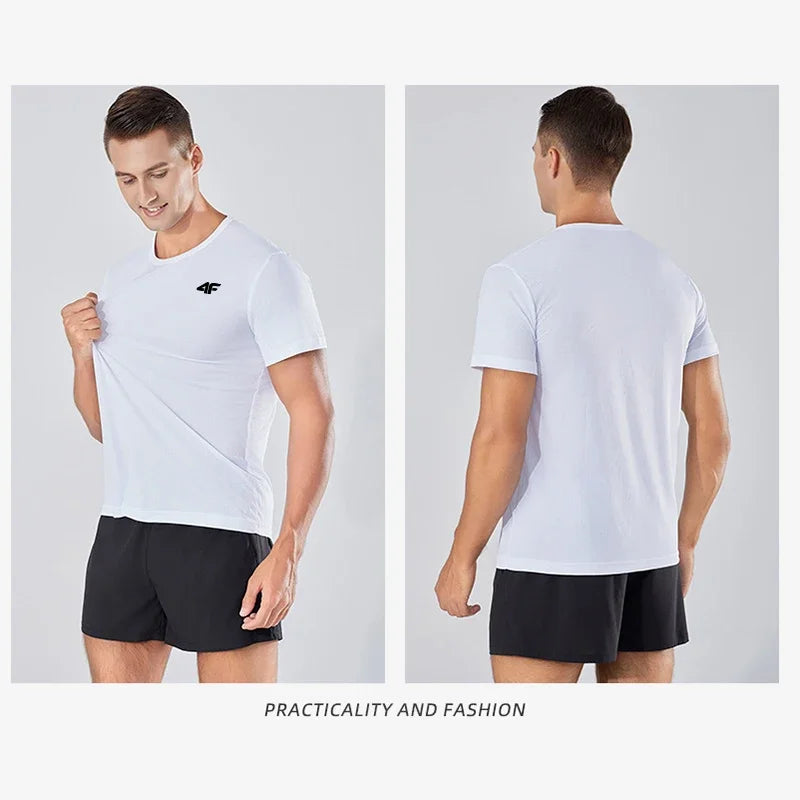 Camiseta de entrenamiento de ejercicio de verano para hombre, camiseta de manga corta transpirable de secado rápido de alta calidad, camisetas de baloncesto para gimnasio y maratón