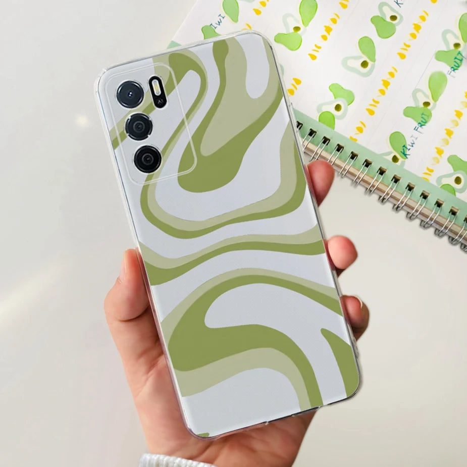 Para Oppo A16 A16s funda elegante pintada contraportada suave funda de teléfono delgada para Oppo A16s OppoA16 s CPH2269 Coque Fundas carcasa de parachoques