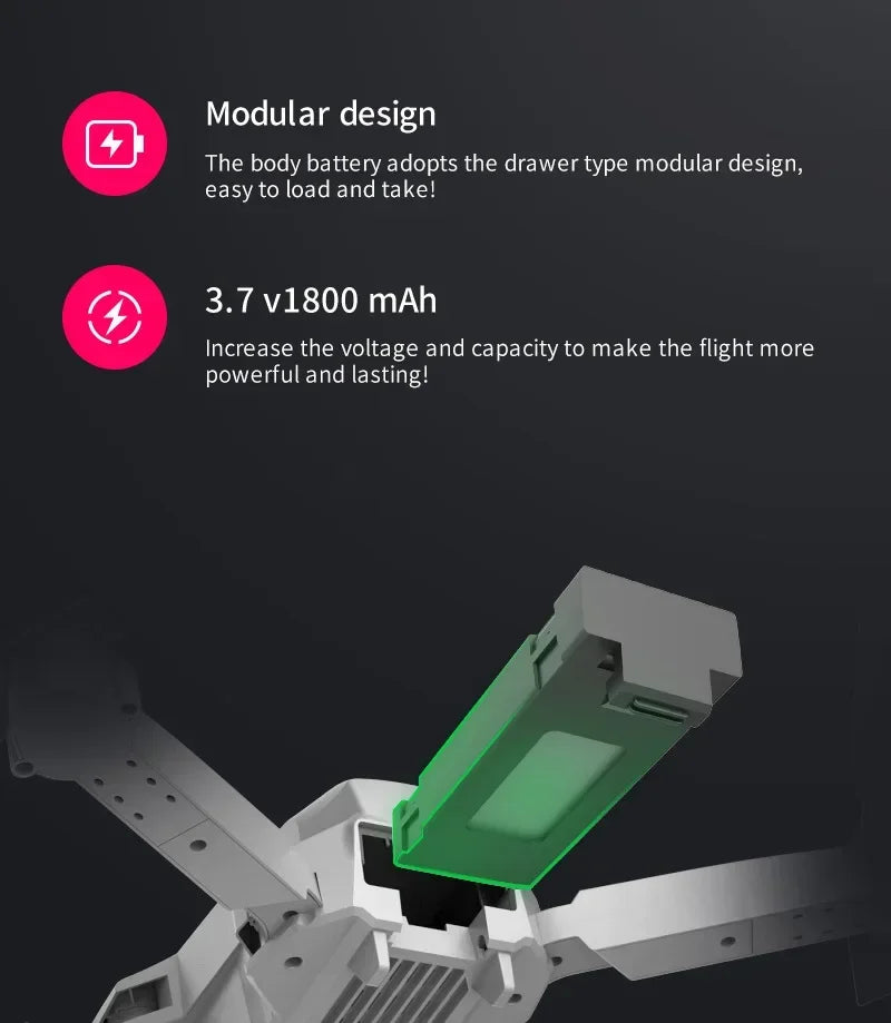 Dron plegable inteligente E88 Pro, compatible con conmutación de cámara simple/doble, calidad de imagen de 4K + disparo gran angular, WiFiDirect Real-Tim