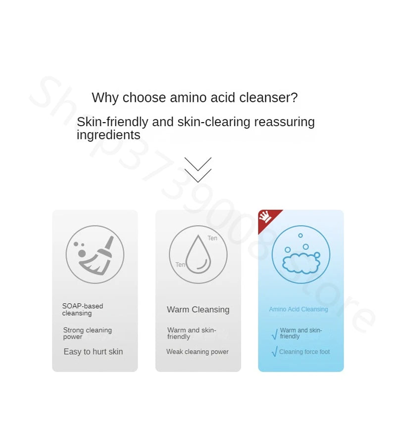 Limpiador Facial de aminoácidos, limpieza profunda, limpiador hidratante con Control de aceite, Gel de limpieza suave, productos de lavado de cara para el cuidado de la piel