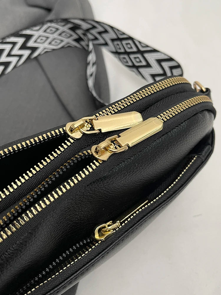 Bolso cruzado vegano elegante para mujer, bolso de hombro de PU minimalista y a la moda, compacto, espacioso, apto para teléfono