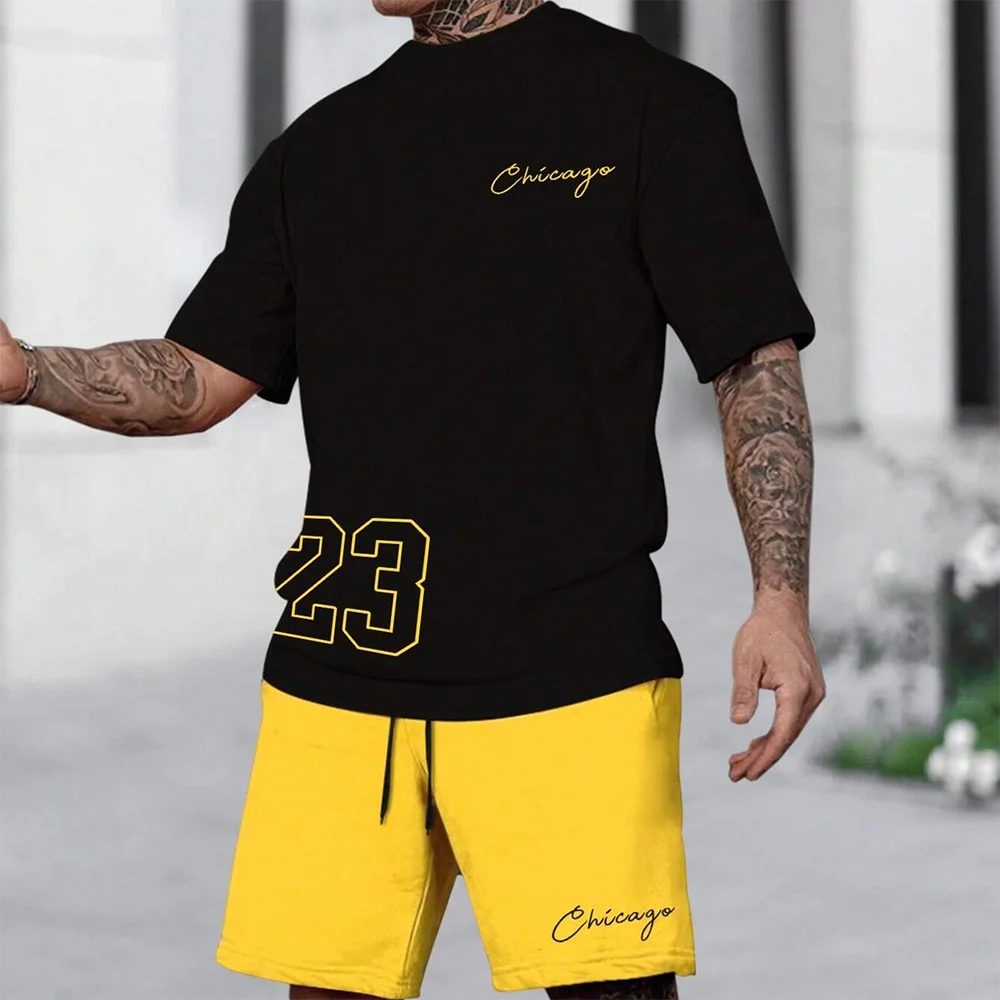 NOVEDAD DE VERANO 2025, camiseta y pantalones cortos para hombre, conjunto de gafas de sol con estampado de oso, camiseta de manga corta con cuello redondo, camiseta informal de verano para exteriores cómoda