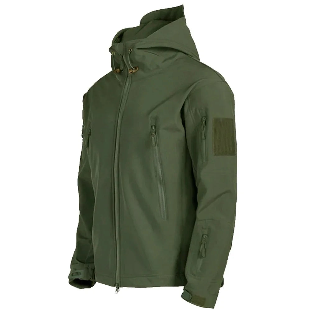 Chaqueta de Piel de Tiburón a la Moda 2024, Chaqueta Táctica Impermeable y Cortavientos para Hombre, Chaqueta con Capucha
