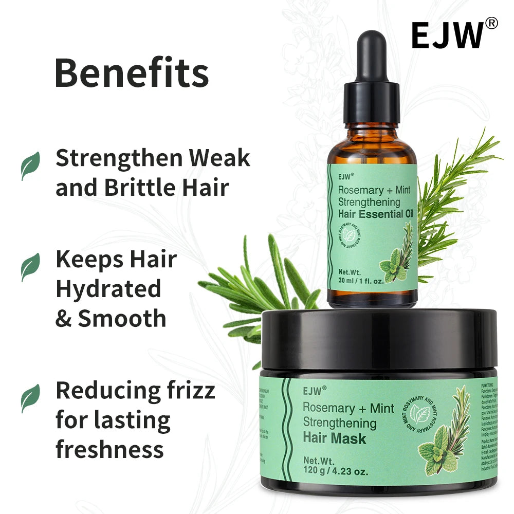 Champú de Romero, Acondicionador, Mascarilla Capilar y Aceite para Cabello Fino, Nutre las Raíces del Cabello y Fortalece el Cabello Fino