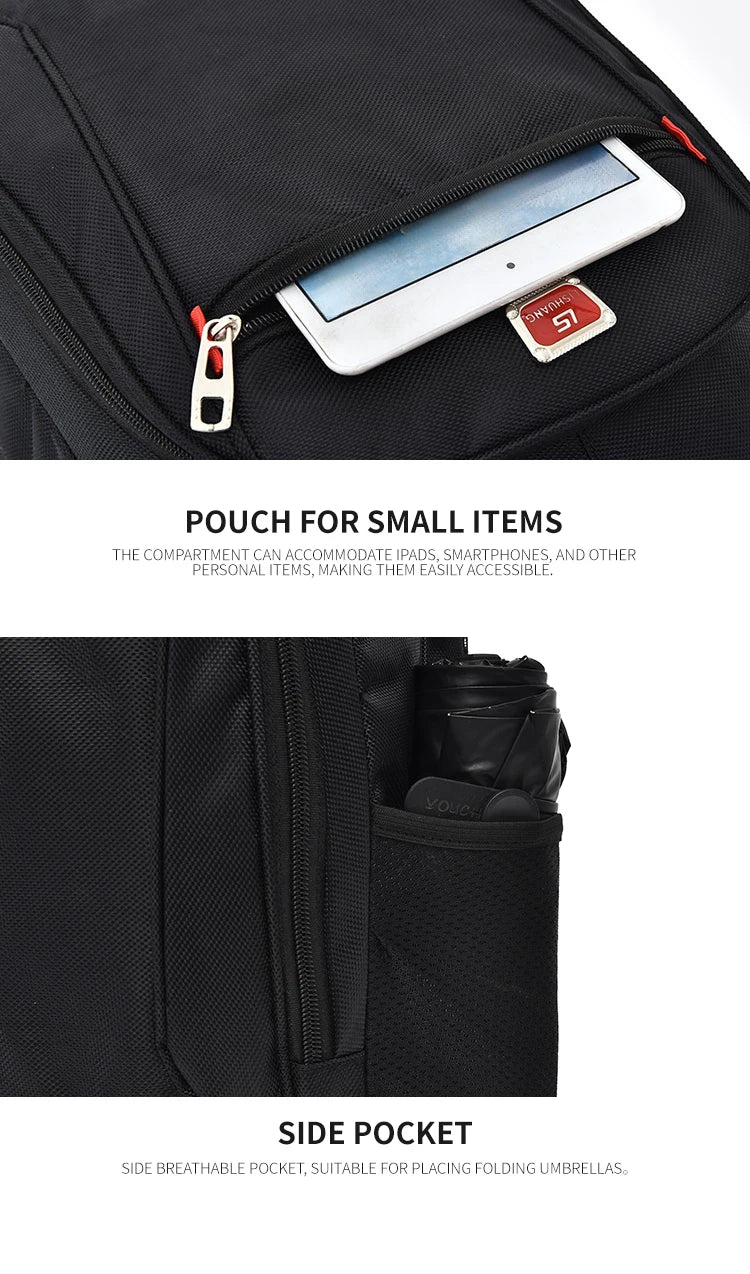 Mochila de Estilo Moderno para Hombre, Mochila Casual de Gran Capacidad, Bolsa de Viaje Multifuncional para Computadora, Mochila Escolar Mediana a Grande