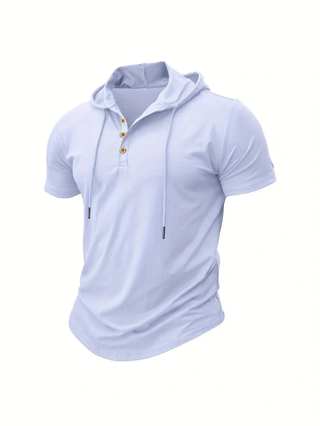 Camiseta ajustada de verano para hombre, camisetas de manga corta con capucha para Fitness, Sudadera con capucha ligera para hombre, camisetas deportivas transpirables para Fitness
