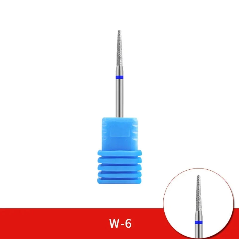 Brocas de cerámica para uñas de diamante, fresa para manicura, limas rotativas para cutículas izquierda y derecha, herramientas de accesorios para uñas DIY