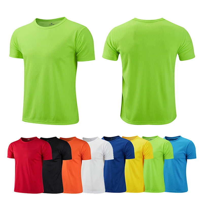 Camiseta deportiva de manga corta de secado rápido para hombre y mujer, camisetas de gimnasio, camiseta de Fitness, camiseta para correr, ropa deportiva transpirable para adolescentes