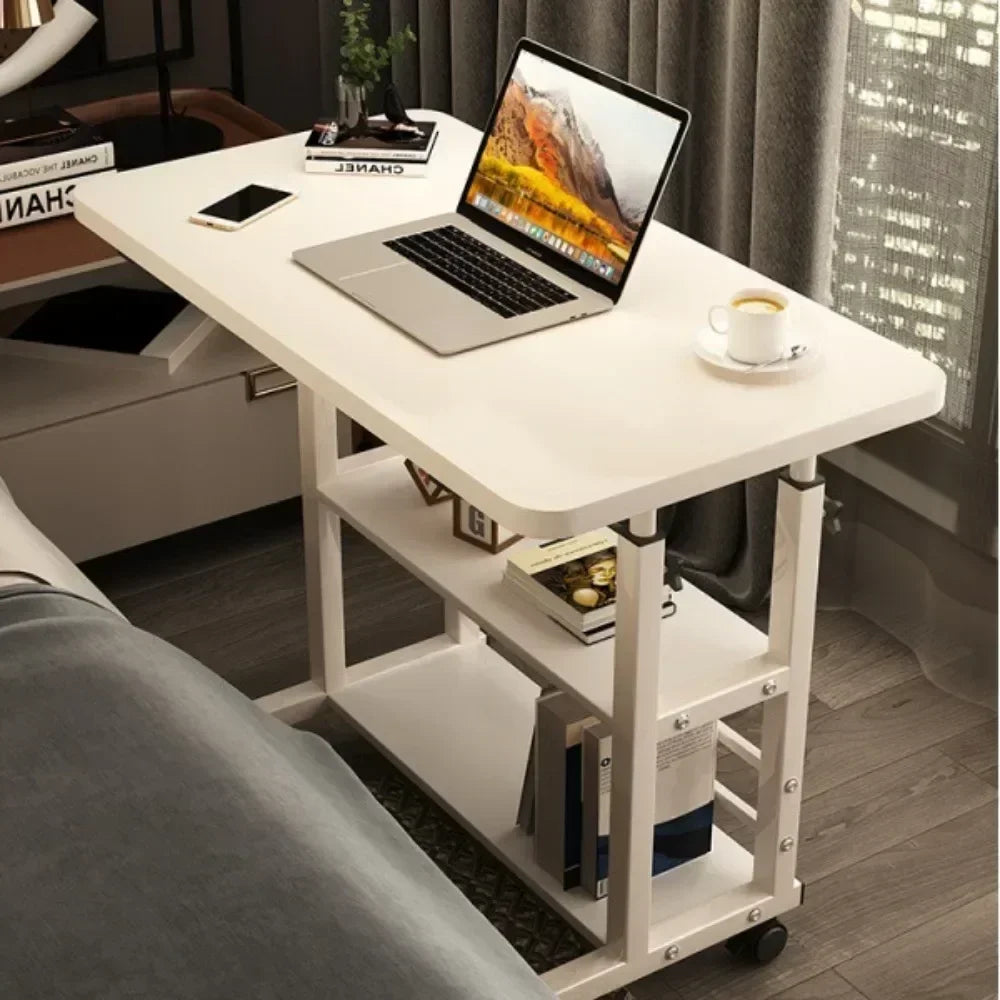 Escritorio para ordenador portátil ajustable Simple con ruedas, mesita de noche móvil, mesa elevadora para ordenador, escritorio para dormitorio, oficina, mesa de estudio portátil