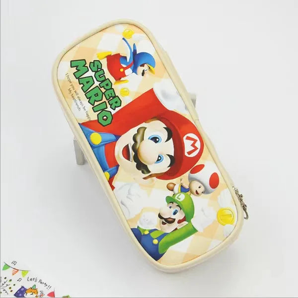 Estuche de cuero PU para lápices de dibujos animados, bolsa de almacenamiento de papelería escolar, estuche bonito para estudiantes, bolsa para bolígrafos para niños, regalos y premios
