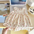 Conjunto de Ropa Infantil de 2 Piezas con Estampado Completo para Niñas de 1 a 10 Años, Verano 2026, Sin Mangas, Tela Suave y Transpirable, Diseño Lindo, Ropa para el Hogar