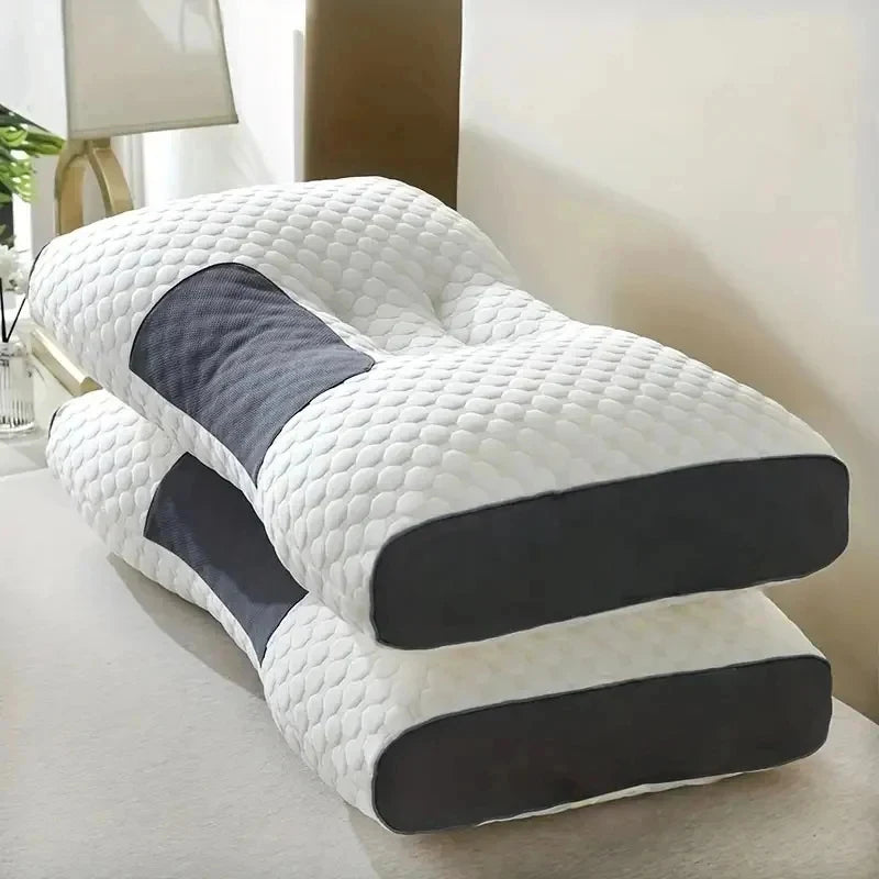 Almohada Cervical Ergonómica para Todas las Estaciones, 2 Piezas, Ajustable, con Soporte Cervical y Masaje, Cómoda para Dormir en Casa