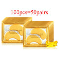 100 Uds = 50 pares de mascarilla de colágeno dorado para el cuidado de la piel antienvejecimiento anti ojeras eliminar la hinchazón parches hidratantes para los ojos cuidado de la piel