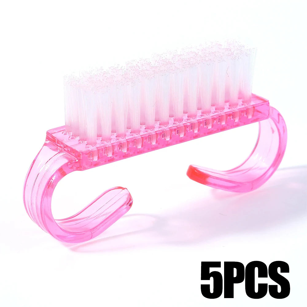 5/100 Uds. Cepillos de limpieza para uñas, herramientas para limpiar las uñas, cepillos limpiadores de polvo de plástico, herramientas para manicura y pedicura