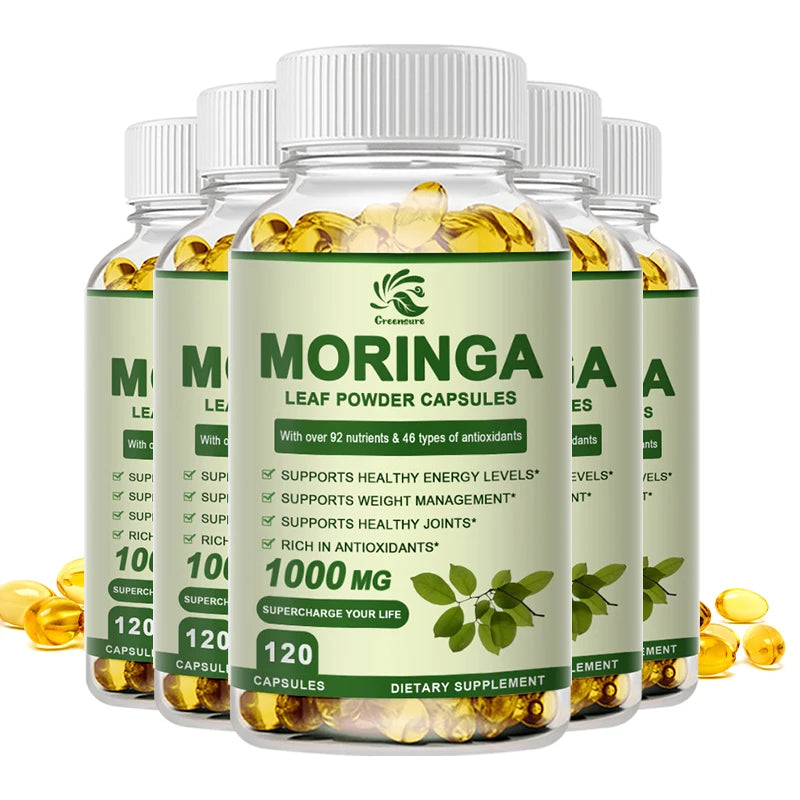 Cápsula de extracto de Moringa antiestrés mejora el sueño mejora la inmunidad antioxidante - 60/120 cápsulas