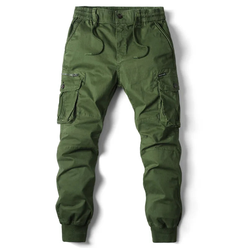 2025 Nueva Primavera Pantalones Cargo de algodón para hombres Ropa Otoño Moda Casual Cintura elástica Calidad Pantalones Tipo Pantalones Cargo Hombres