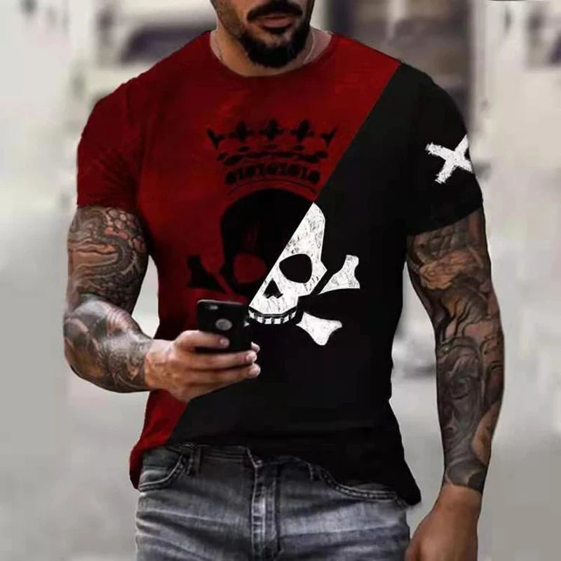 Camiseta de gran tamaño para hombre, pantalón corto informal de manga Hip Hop con estampado de cara sonriente, camiseta de talla grande, Jersey, camiseta para hombre 2024
