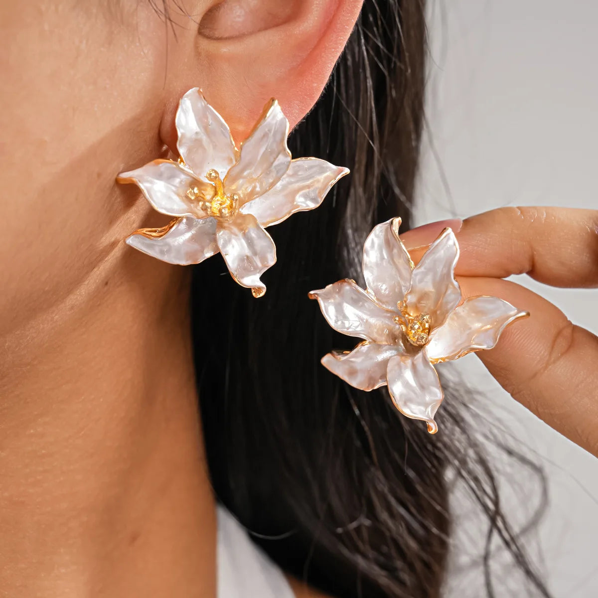 Pendientes de Aleación DIGADAGU con Diseño de Flor, Novedosos, Exagerados y Sencillos, Accesorios de Joyería para Fiesta para Mujer