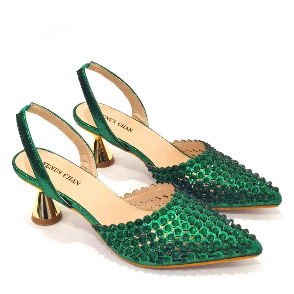 Sandalias con fondo de Muffin decoradas con cuentas para mujer, zapatos y bolso cómodos y versátiles, elegantes, a la moda, verano, 2023