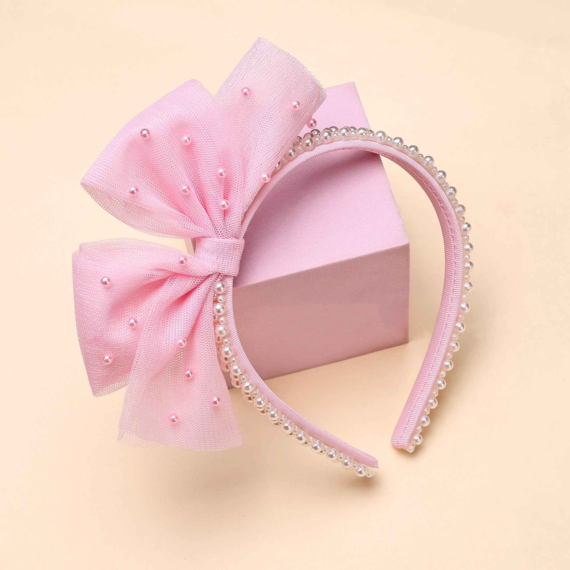 Diademas de perlas para niñas, diademas de encaje sólido, diademas con lazo, diademas para el pelo, accesorios para el cabello para Festival para niños, regalos, nuevo