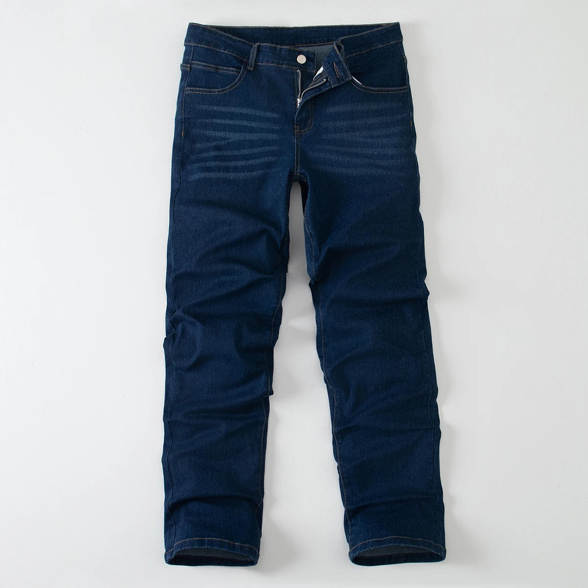 Pantalones vaqueros de pierna recta para hombre, de color liso, para primavera y otoño, a la moda, elegantes, sencillos, informales, negros, versátiles, para exteriores