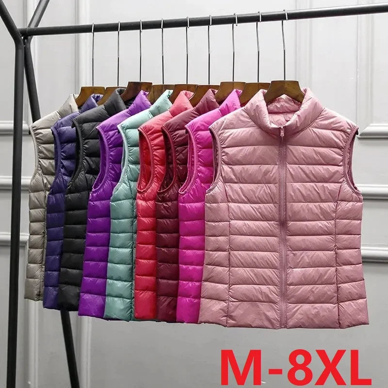 Chalecos ultraligeros para mujer, chaqueta ajustada sin mangas, chaleco ligero a prueba de viento portátil para chica, camisetas sin mangas para mujer, novedad de 2024