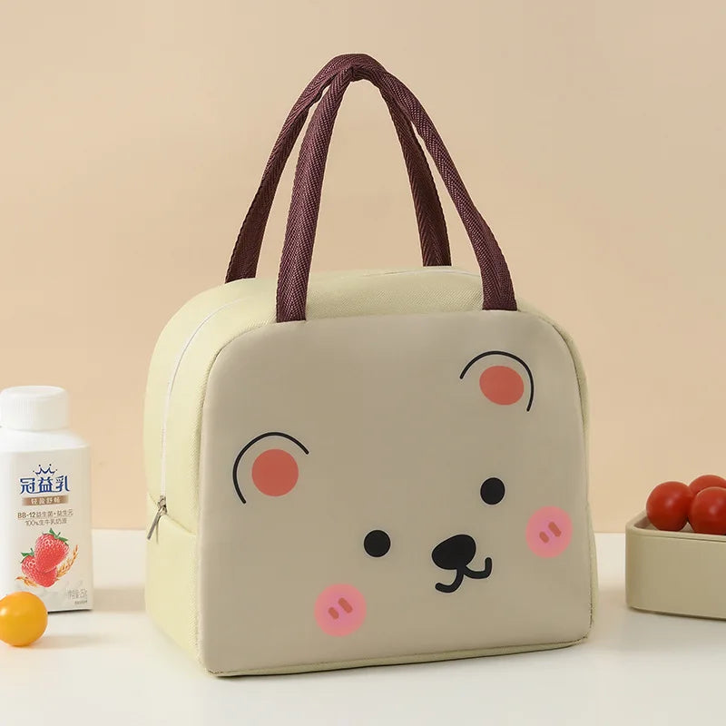 Bolsas de almuerzo térmicas de animales de dibujos animados para niños con envío gratis, bolsas aislantes de almacenamiento para niños y niñas, fiambrera Banto