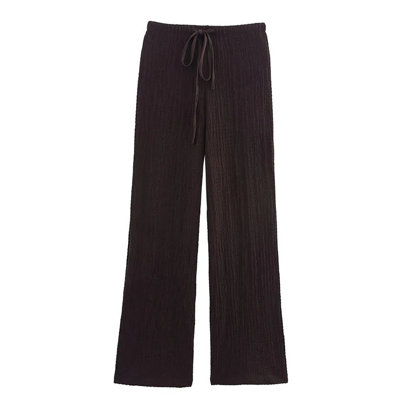 Willshela Women Fashion 2 Piece Set Solid Single Breasted Tank Tops & Vintage HIgh Elastic Waist Pants Female Chic Pants Suit