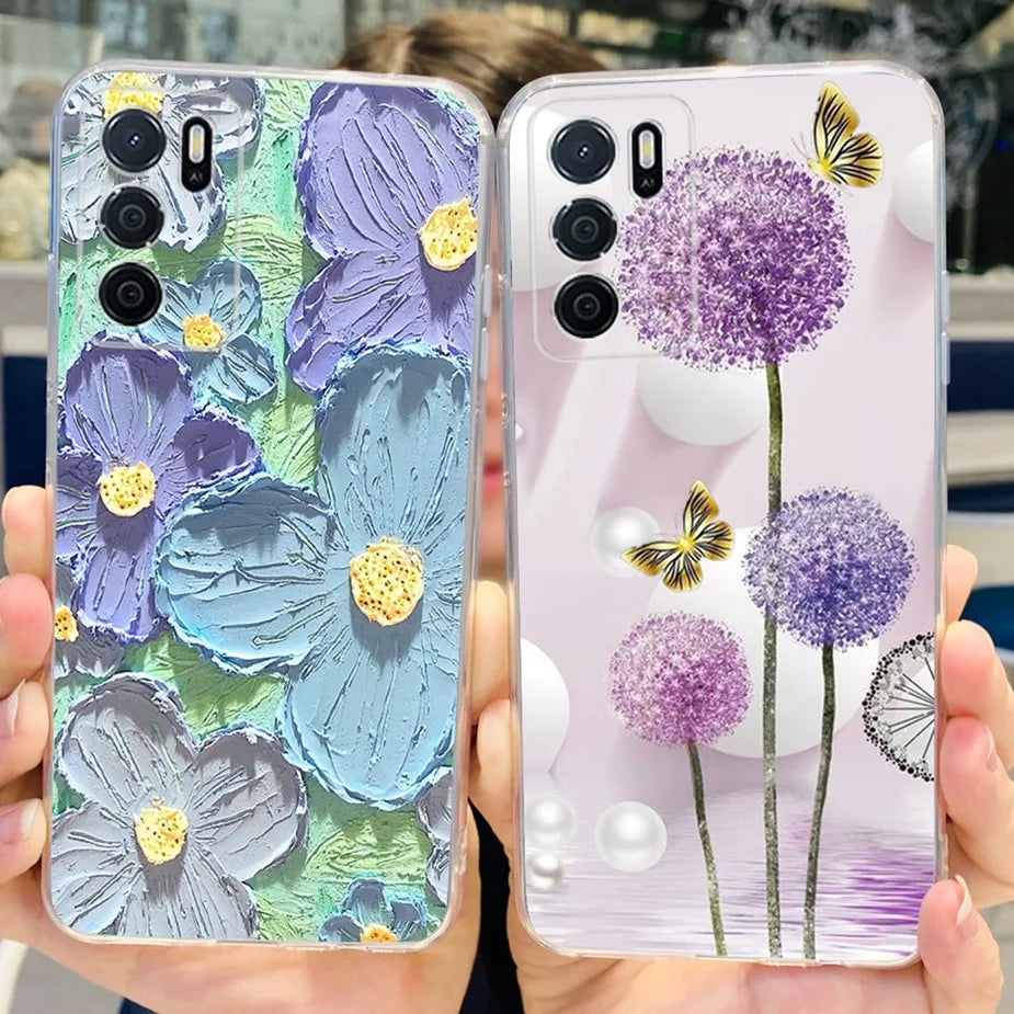Para Oppo A16 A16s funda elegante pintada contraportada suave funda de teléfono delgada para Oppo A16s OppoA16 s CPH2269 Coque Fundas carcasa de parachoques