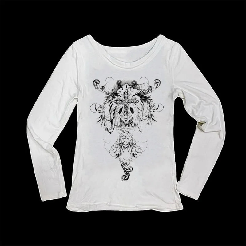 Camisetas básicas Vintage con estampado estético Y2k, ropa para mujer, Top gráfico Retro, camiseta informal de manga corta para mujer, estilo Millennium