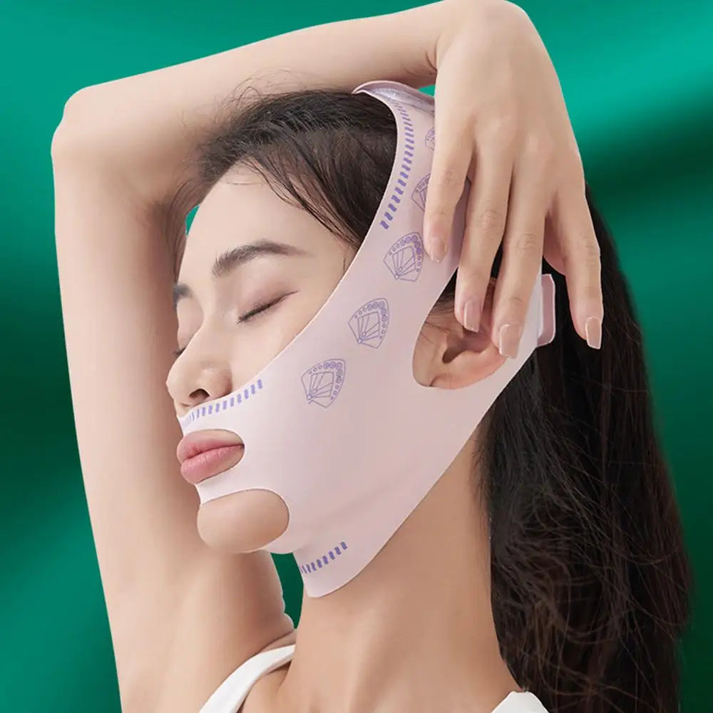 Mascarilla Facial de Diseño Innovador para Levantar el Mentón y Dar Forma a la Línea V, Mascarilla para Dormir que Esculpe el Rostro, Correa Adelgazante Facial, Cinturón de Estiramiento Facial