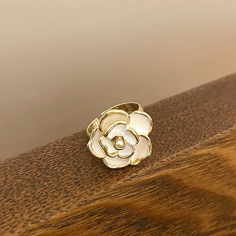 Gran oferta de anillos de joyería de moda, anillos con apertura de flor de rosa negra, anillos ajustables para dedo índice para mujer y niña, regalo