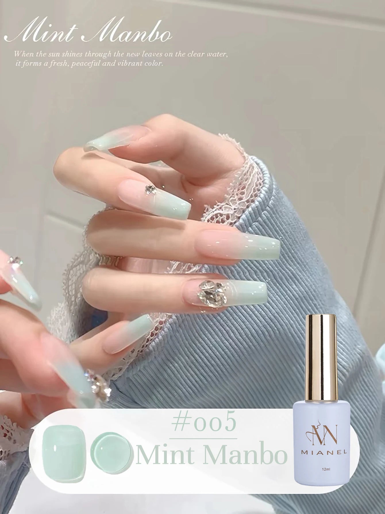 Esmalte de Uñas en Gel MIANEL Colorful Rock Slice, Amarillo Lechoso-Blanco Brillante, Crema Blanca, Efecto Leche Huhu Dopamina, 12ml, 1-6 Unidades