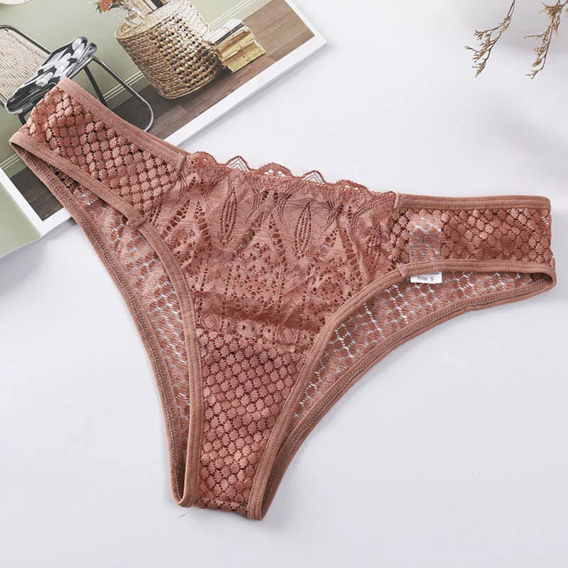 Bragas de encaje sexis de talla grande, lencería para mujer, bragas de encaje transparente transpanrent brillantes, talla grande brasileña femenina S M L XL de talla grande