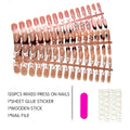 120 Uds. De uñas postizas francesas cuadradas medianas, colores Base marrón y rosa, puntas de uñas de Gel falsas mate aptas para mujeres y niñas, uñas postizas acrílicas