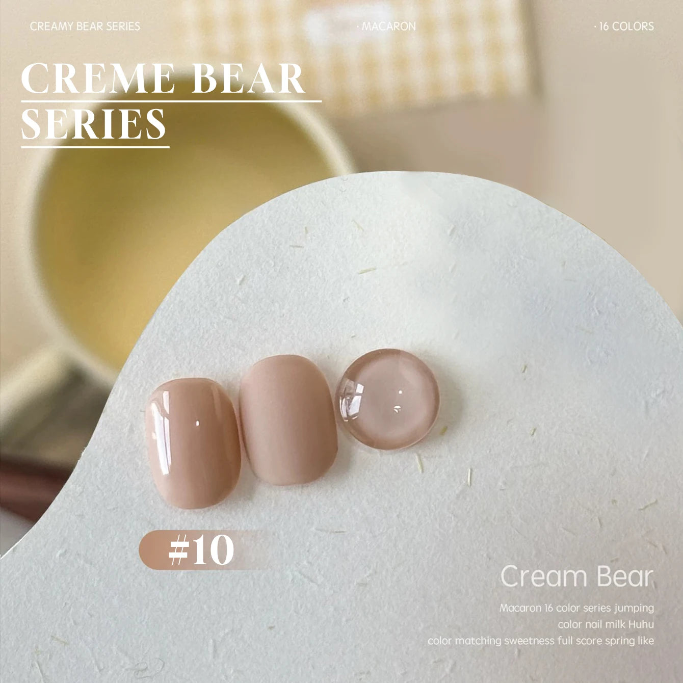 Esmalte de Uñas en Gel MIANEL Colorful Rock Slice, Amarillo Lechoso-Blanco Brillante, Crema Blanca, Efecto Leche Huhu Dopamina, 12ml, 1-6 Unidades