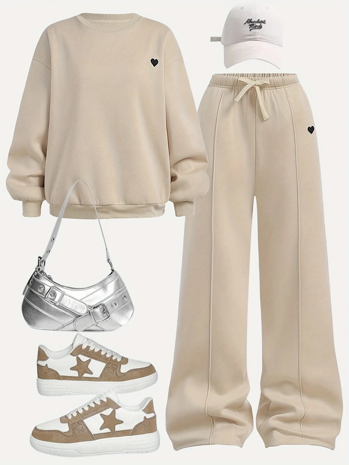 Ropa infantil para niñas, conjunto de traje de otoño, jersey de cuello redondo y pantalones de pierna ancha para niñas, sudadera de cuello redondo y pantalones de chándal deportivos, conjunto de dos piezas, ropa elegante