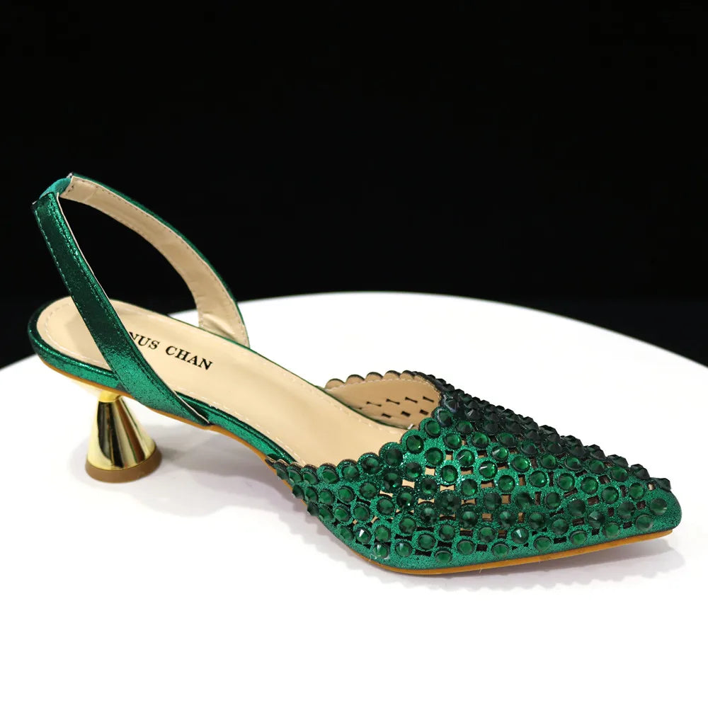 Sandalias con fondo de Muffin decoradas con cuentas para mujer, zapatos y bolso cómodos y versátiles, elegantes, a la moda, verano, 2023