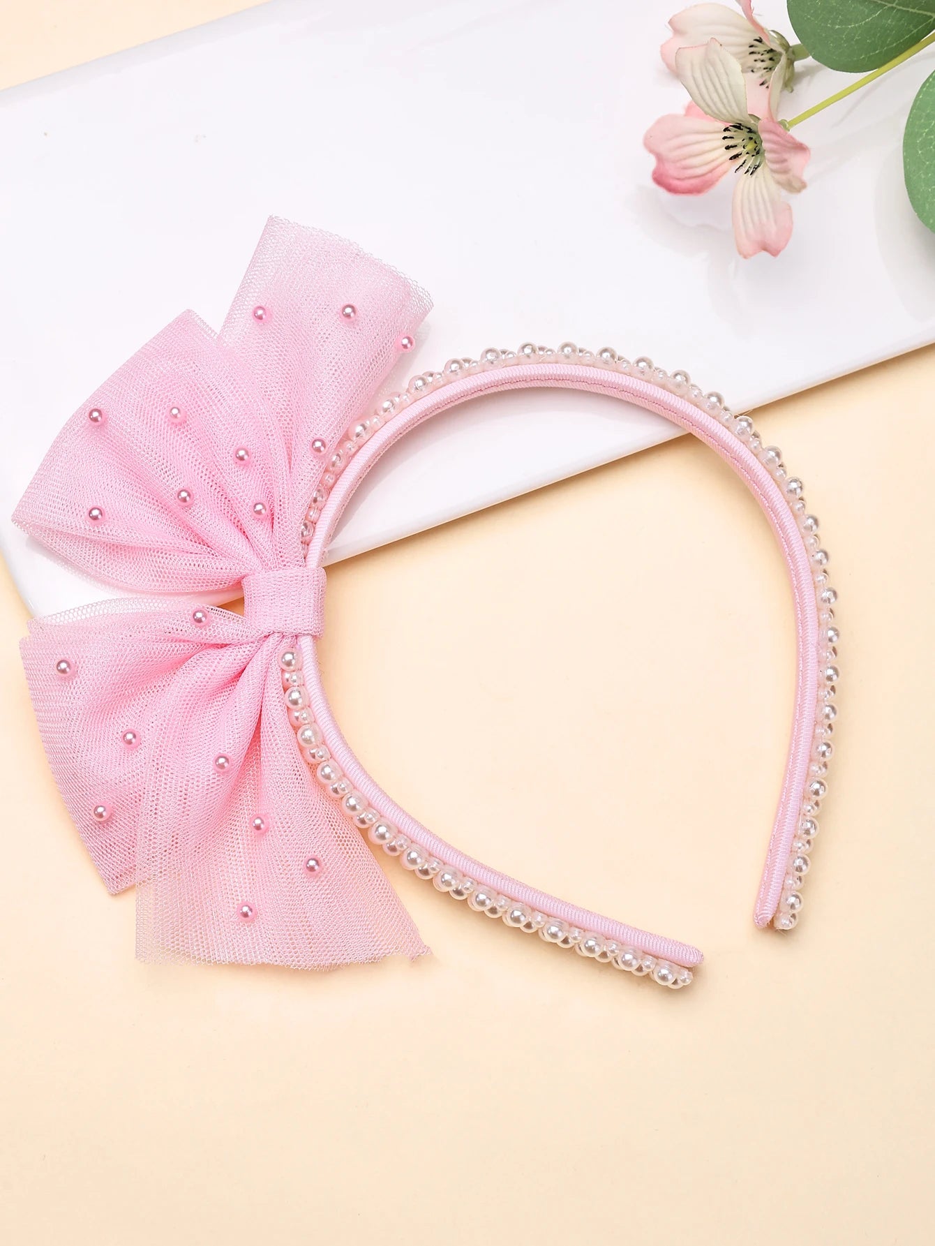 Diademas de perlas para niñas, diademas de encaje sólido, diademas con lazo, diademas para el pelo, accesorios para el cabello para Festival para niños, regalos, nuevo