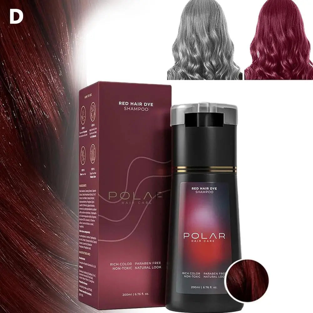 Champú para teñir el cabello para cabello gris para mujeres y hombres, Kit de tinte para el cabello Natural, champú semipermanente para teñir el cabello, negro, marrón, morado, 200ml