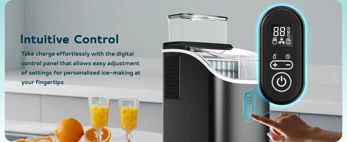 Máquina para Hacer Hielo EUHOMY, Producción de 15 kg/24 h, 16 Cubos/13 Minutos, Función de Autolimpieza, Dispositivo Automático para Hacer Hielo para el Hogar, Cocina y Bar