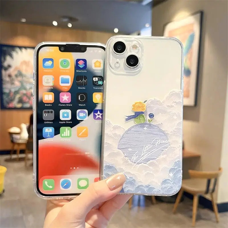 Funda de teléfono de TPU del Principito para iPhone 15 Pro max 14 16 13 12 Mini 11 XS XS 7 8 Plus carcasa protectora de pantalla a prueba de golpes