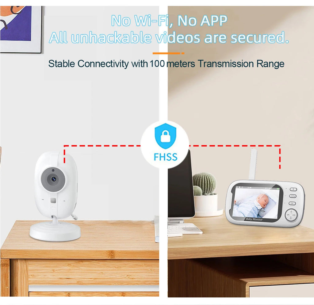 Cdycam nuevo Monitor de vídeo inalámbrico para bebé de 3,5 pulgadas visión nocturna monitoreo de temperatura Audio bidireccional hablar cámara de seguridad para niñera bebé