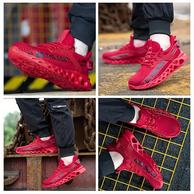 Zapatos de Seguridad con Puntera de Acero para Hombre, Zapatillas de Trabajo Ligeras, Zapatos de Trabajo Antipinchazos, Botas de Seguridad para la Construcción