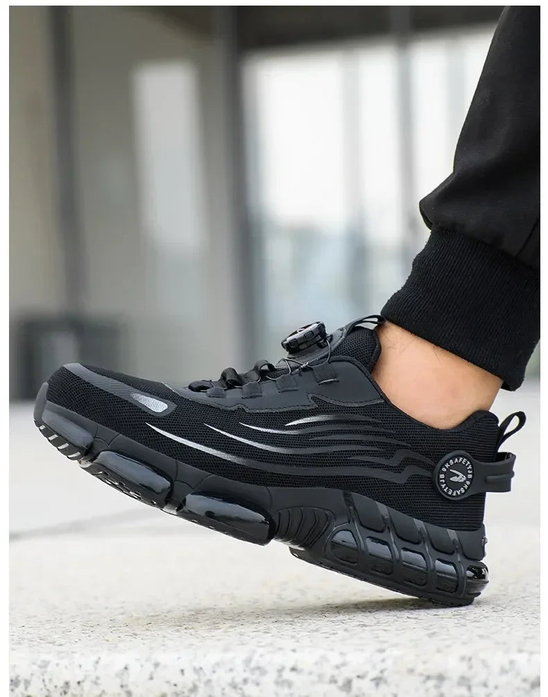 Nuevos zapatos de seguridad para el trabajo, talla 36-48 para mujeres y hombres, zapatillas de deporte con punta de acero para hombres, botas antideslizantes ligeras y transpirables impermeables, trabajo para hombres