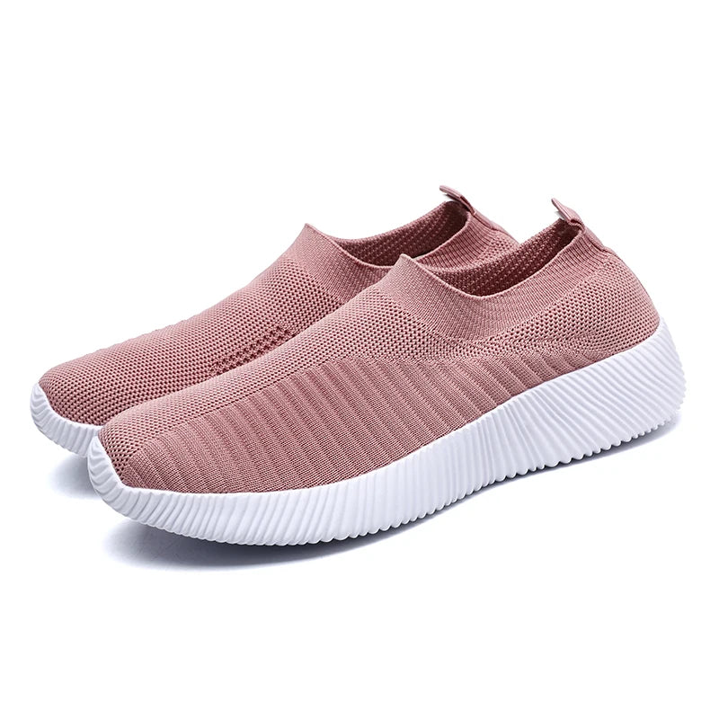 Zapatos vulcanizados para mujer, zapatillas de deporte de alta calidad para mujer, zapatos planos sin cordones, mocasines para mujer de talla grande 43, zapatos planos para caminar