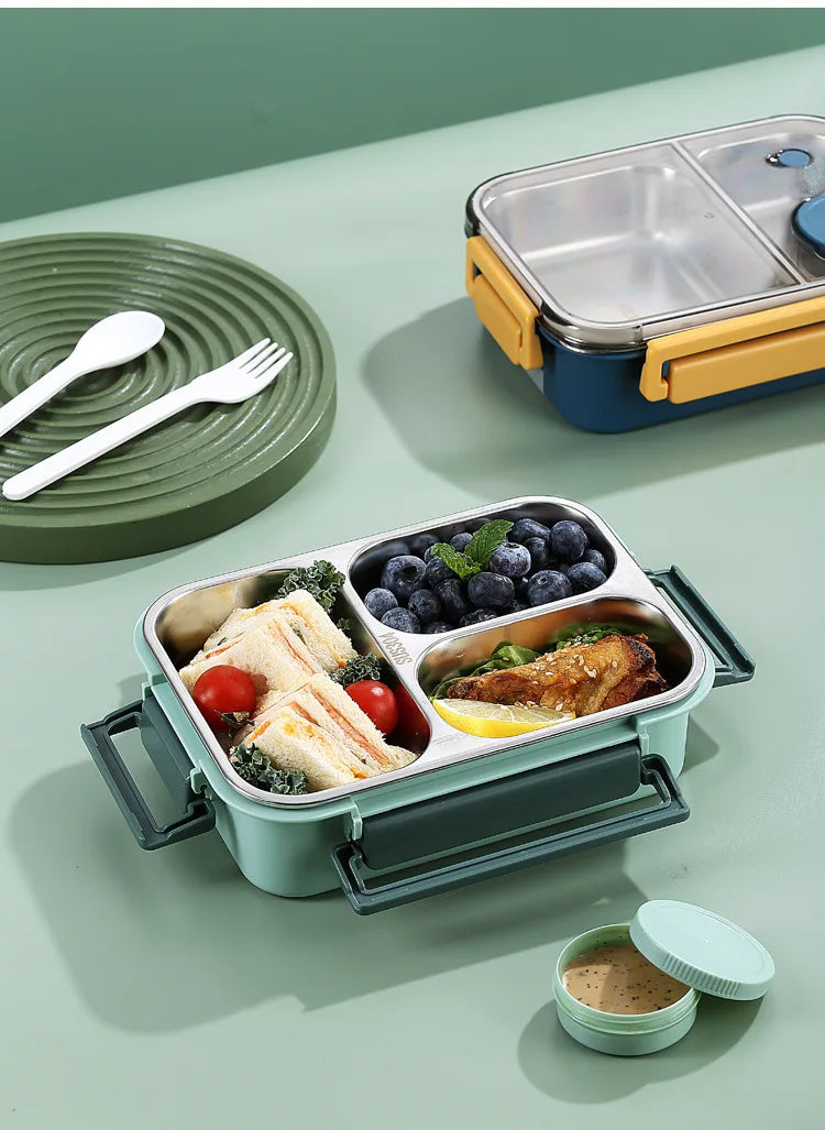 Fiambreras portátiles de 850ml para niños y adultos, caja Bento para sopa térmica, contenedor de almacenamiento de alimentos con calefacción aislada de acero inoxidable