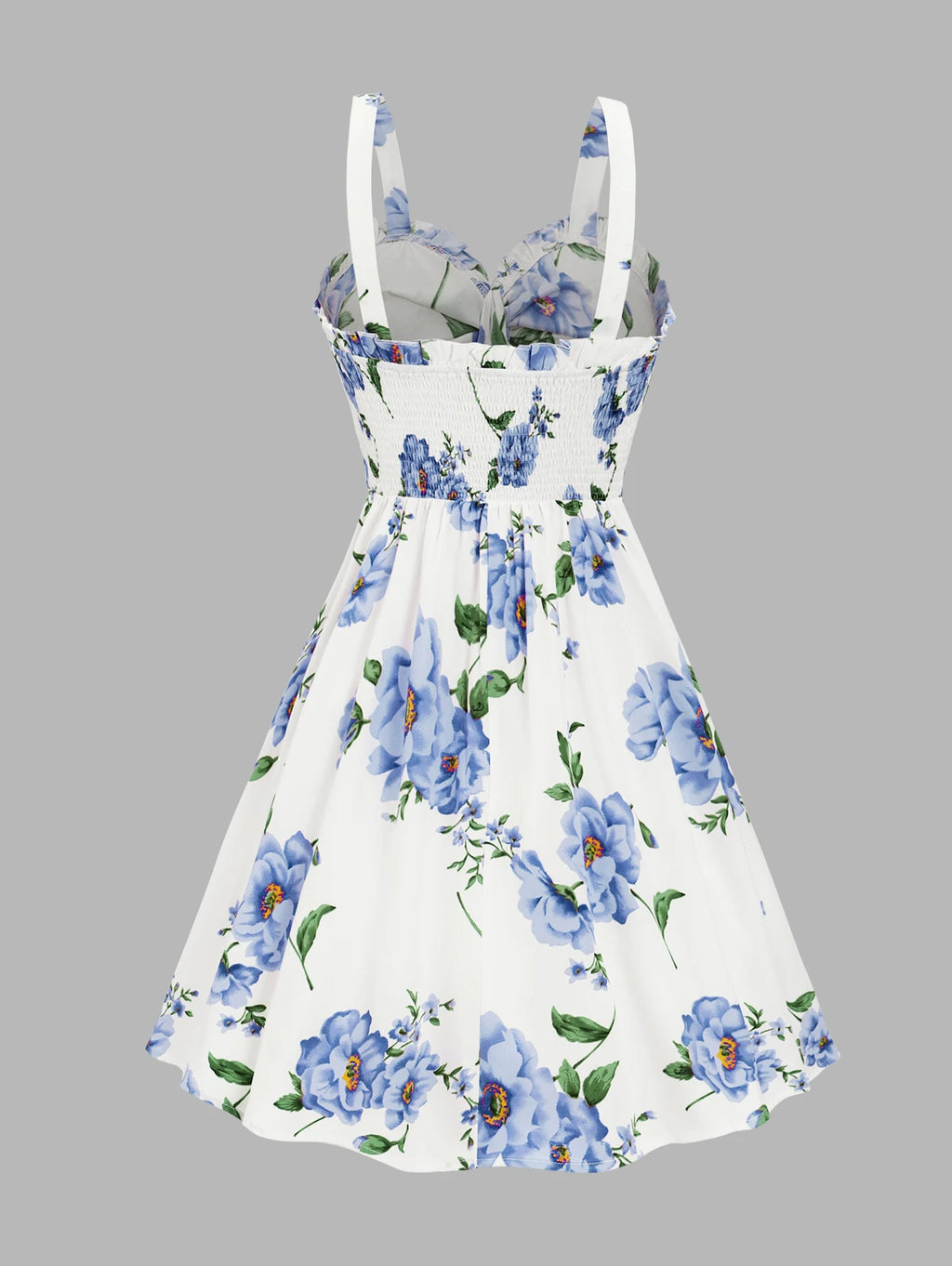 Dressfo 2025 Vestido veraniego con estampado floral para mujer, vestido de fiesta en el jardín, minivestido con lazo y volantes para verano