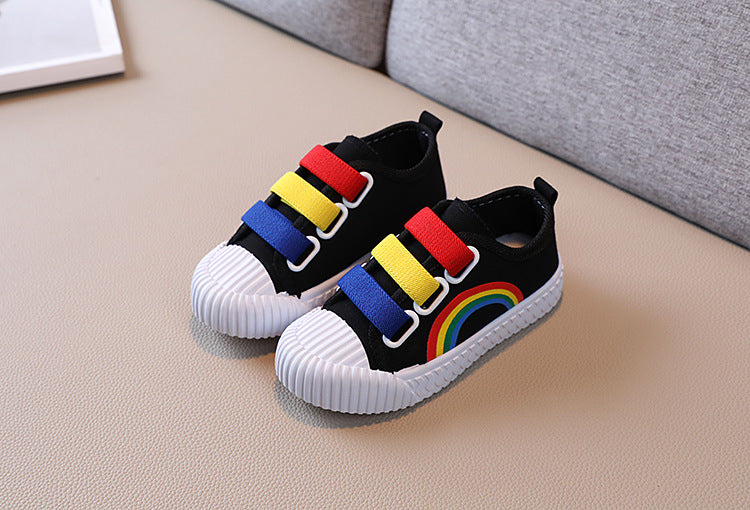 Zapatillas de deporte para niños, zapatos con gancho a la moda para niñas, zapatos de lona informales antideslizantes para estudiantes, zapatos planos de diseñador para primavera y otoño